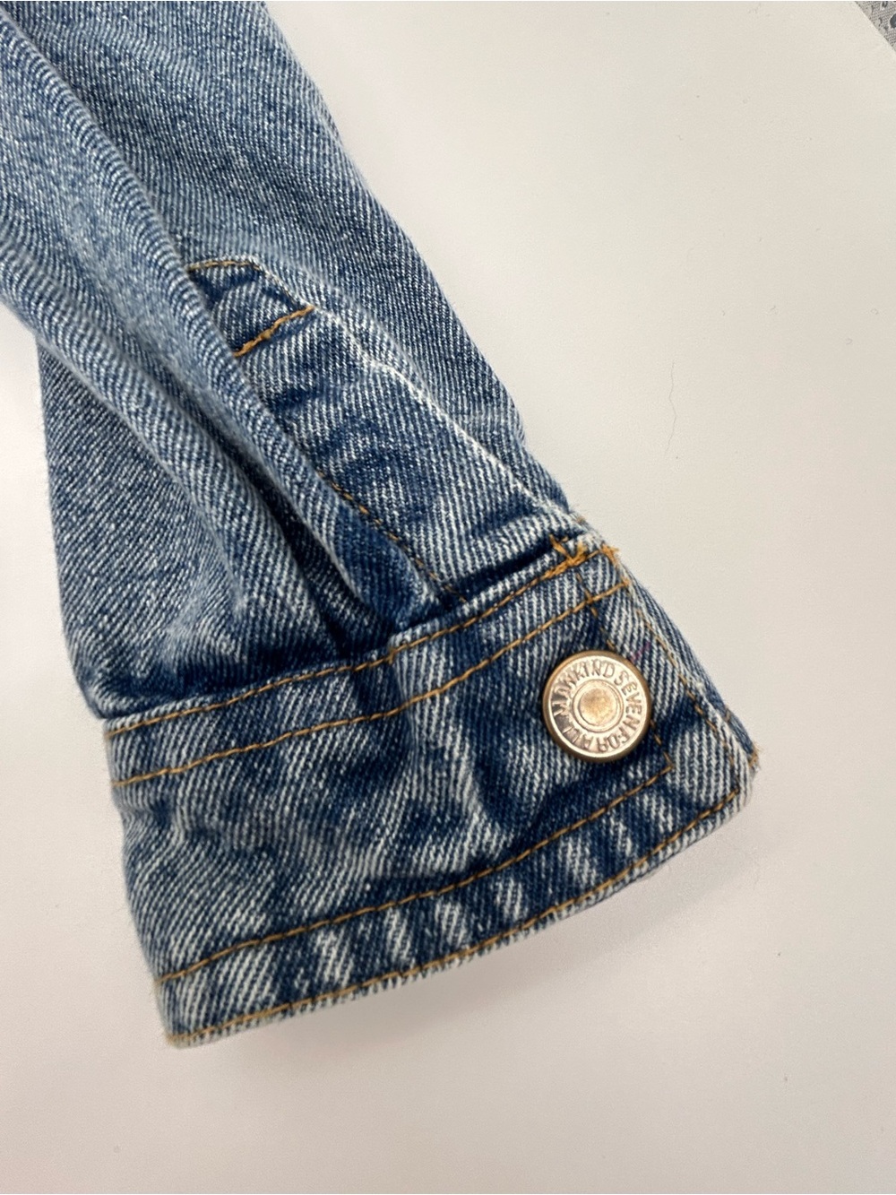 7 For All Mankind Girls' Distressed Blue Denim Jacket Size 6 - Picture 2 of 11